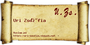 Uri Zsófia névjegykártya